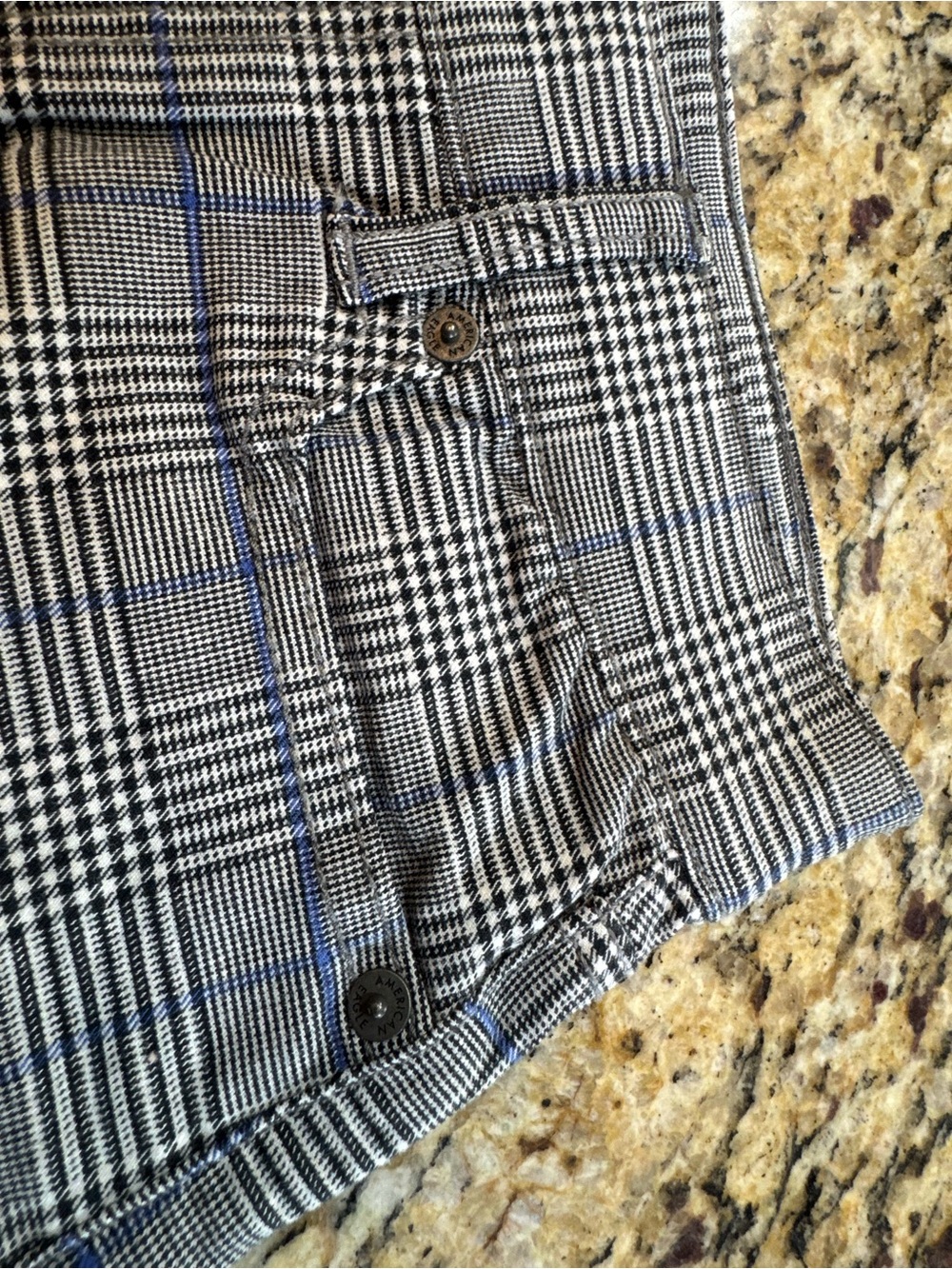 ❤️ American Eagle Sz 0 Outfitters Gray and Blue Plaid Mini Skirt (B9) - Picture 6 of 6